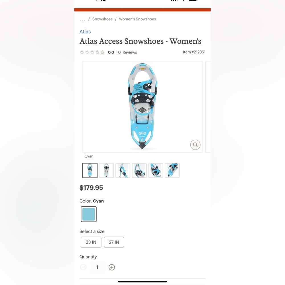 Atlas access women’s snowshoes 23”